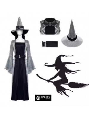 Strega Vestito Carnevale Halloween Cosplay Witch Costume STREGA011
